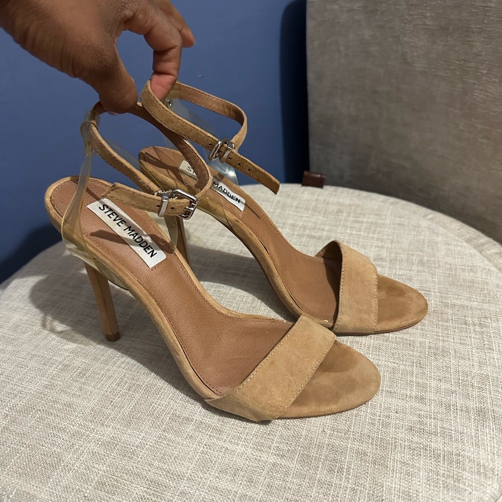 Steve Madden Tan Stiletto Heels Open-Toe Sandals